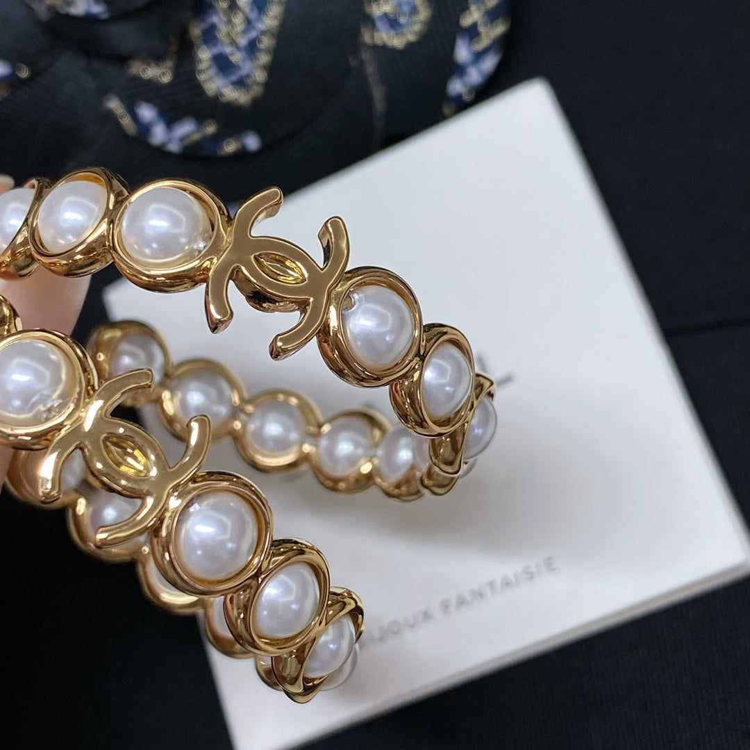 P70 Pearl Double-C Earrings