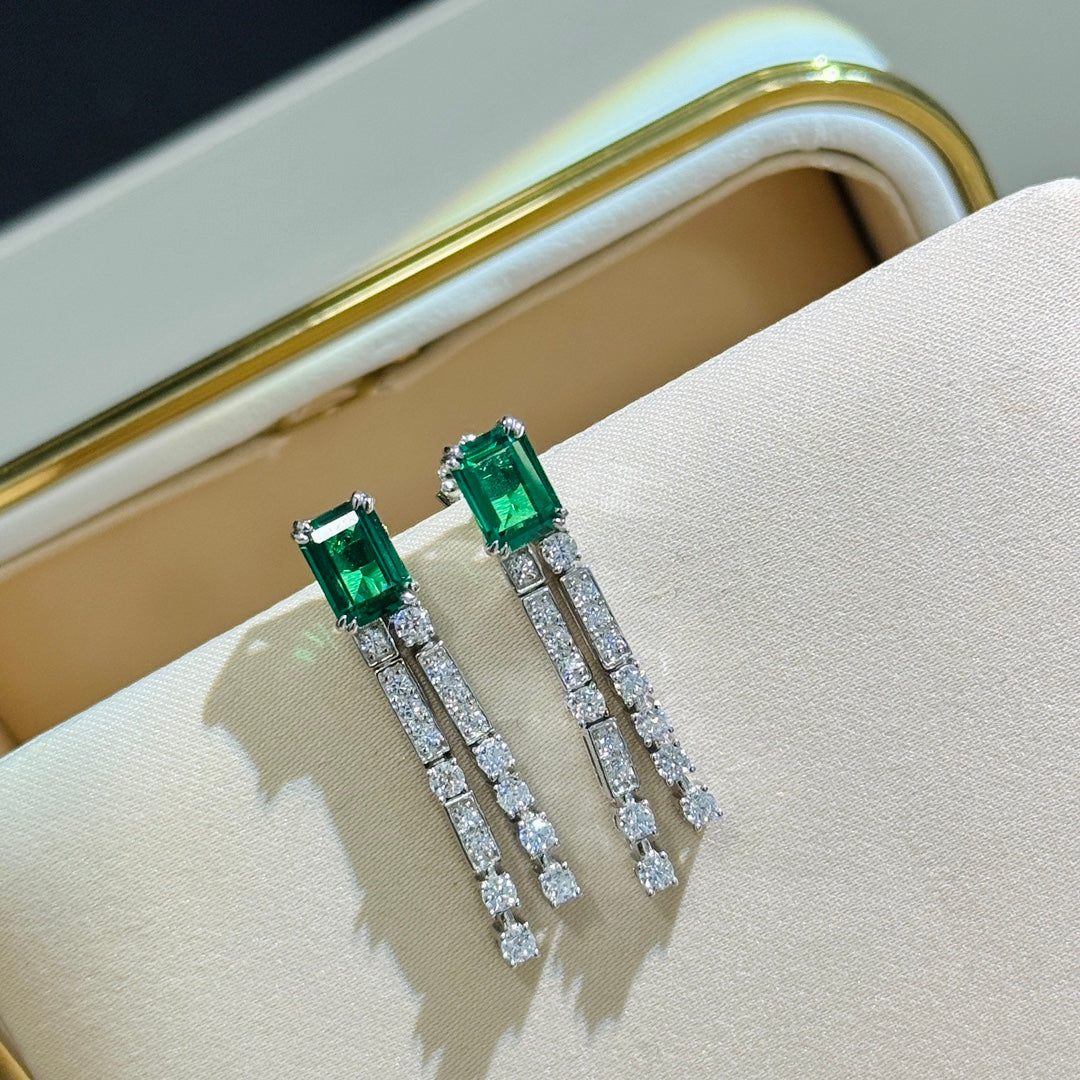 A3661 Crystal Tassel Earrings
