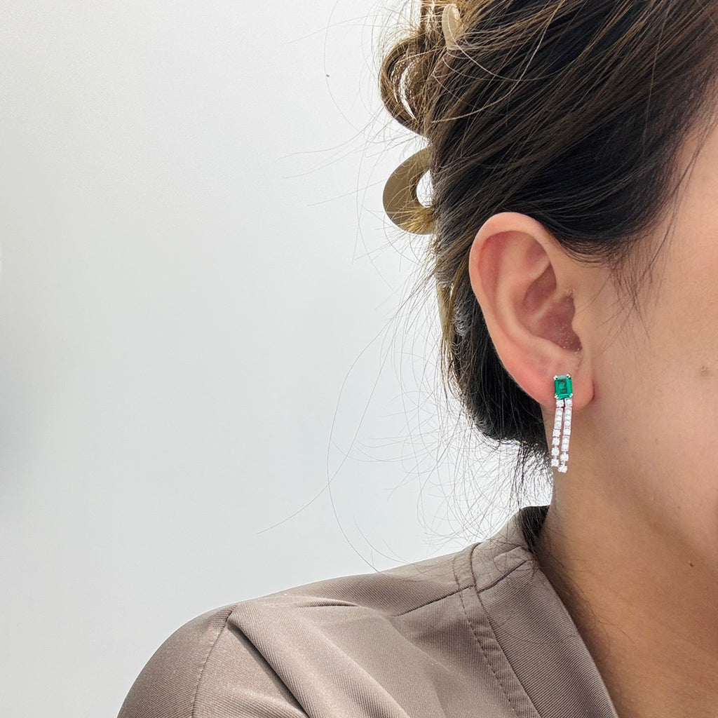 A3661 Crystal Tassel Earrings