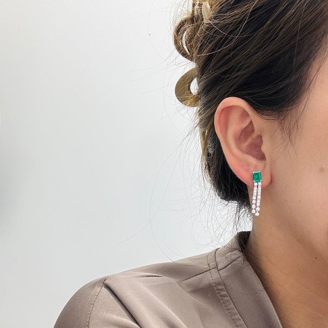 A3661 Crystal Tassel Earrings