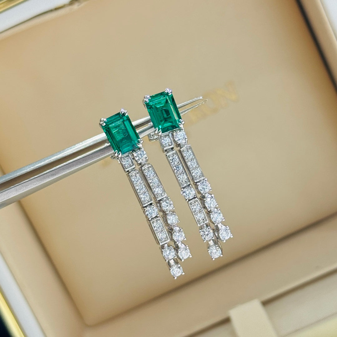 A3661 Crystal Tassel Earrings