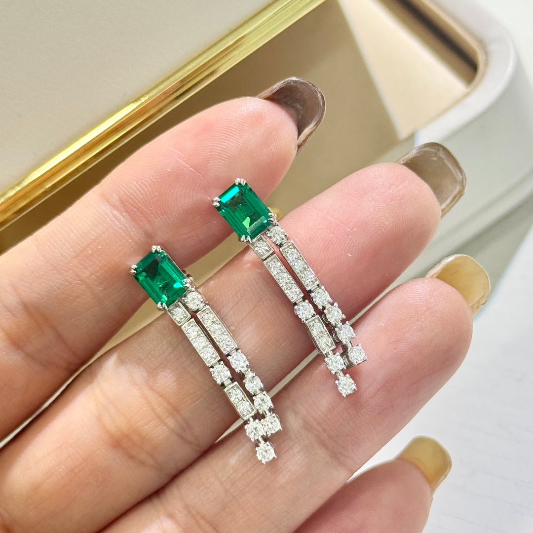 A3661 Crystal Tassel Earrings