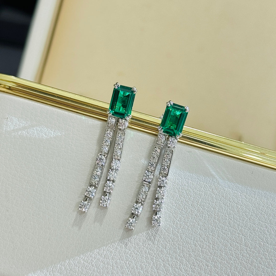 A3661 Crystal Tassel Earrings