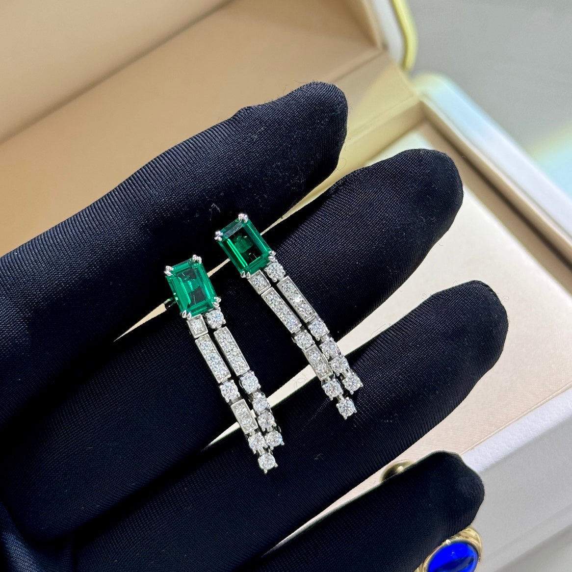 A3661 Crystal Tassel Earrings