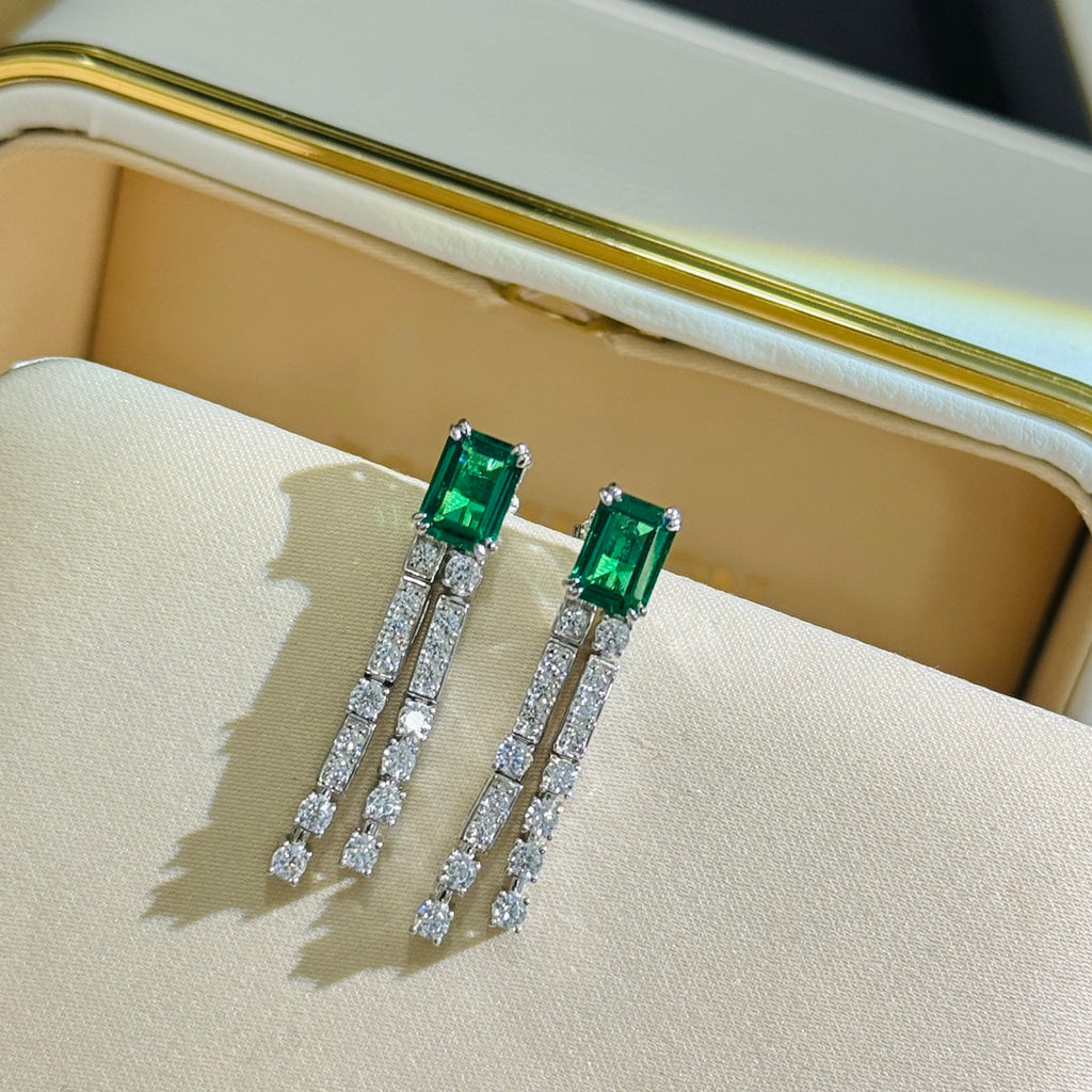 A3661 Crystal Tassel Earrings