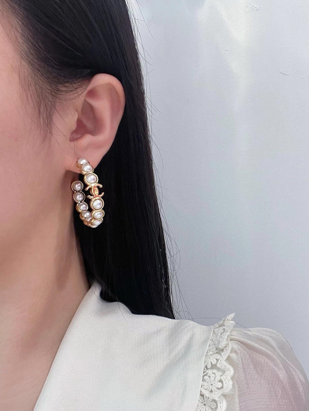 P70 Pearl Double-C Earrings