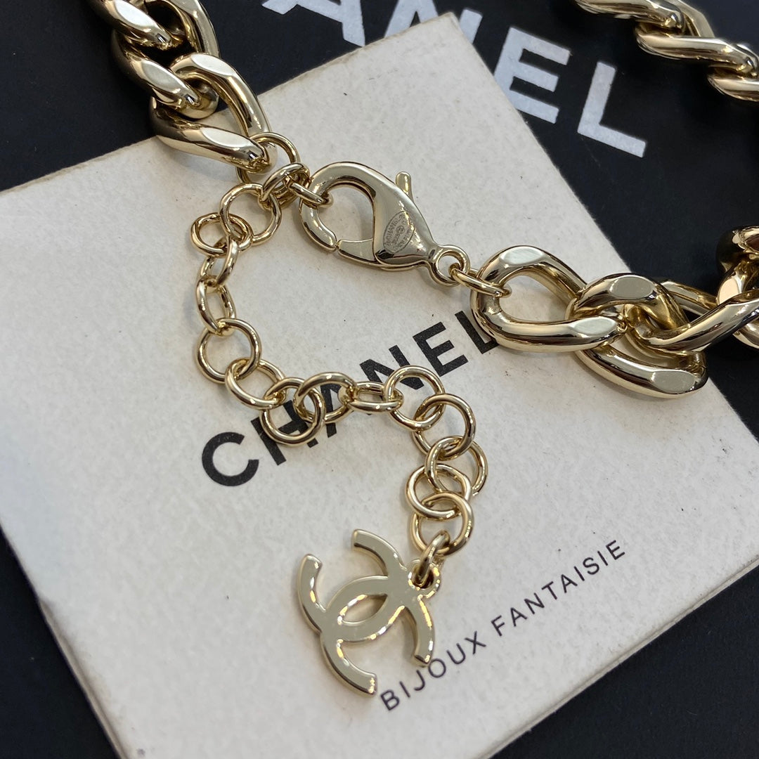 CHANEL P80 Crystal Double-C Choker Necklace