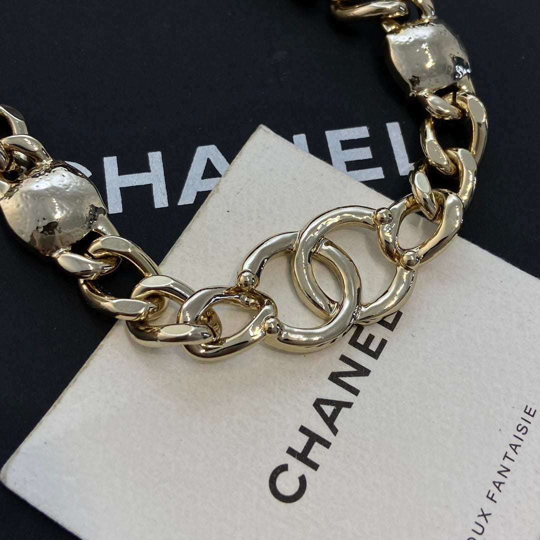 CHANEL P80 Crystal Double-C Choker Necklace