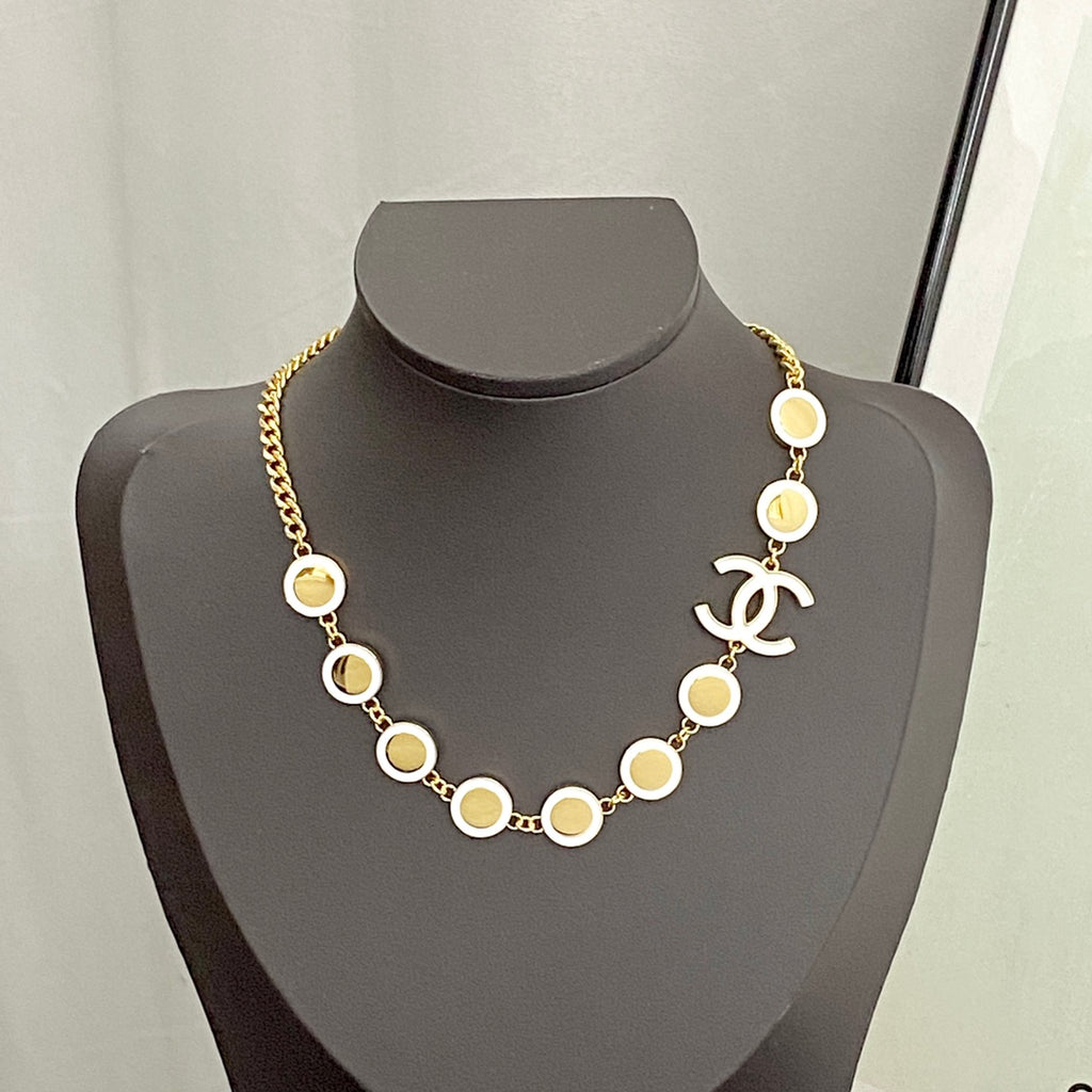 CHANEL Enamel Double-C Vintage Necklace
