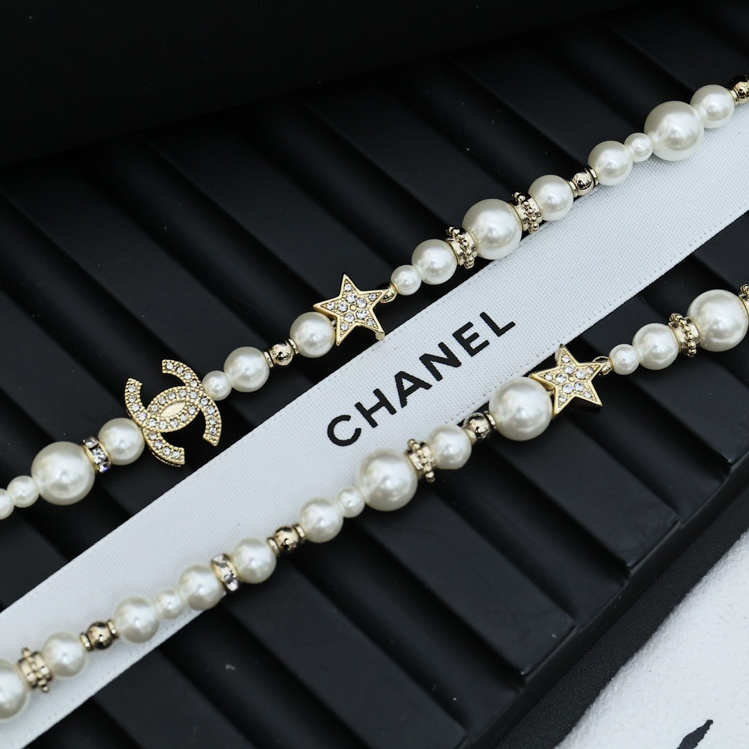 CHANEL Pearl Long Necklace