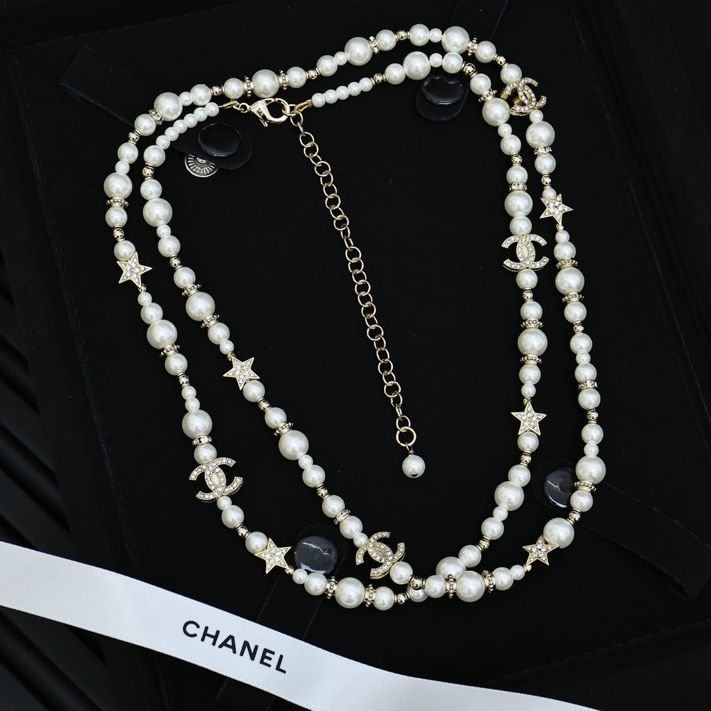CHANEL Pearl Long Necklace