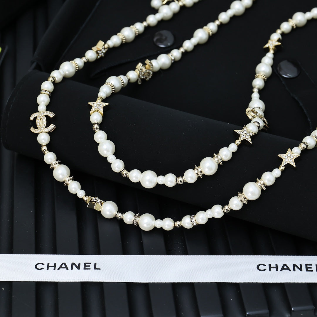 CHANEL Pearl Long Necklace