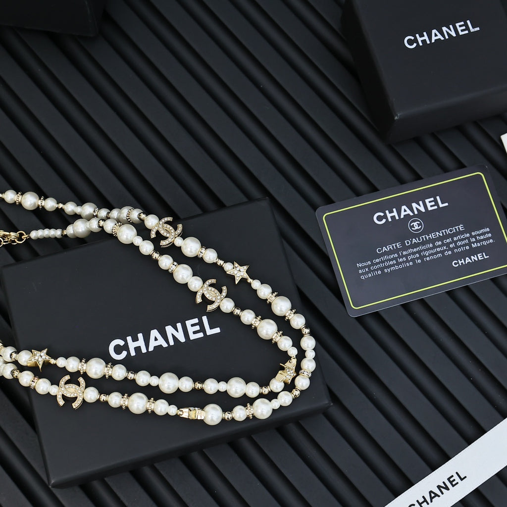 CHANEL Pearl Long Necklace