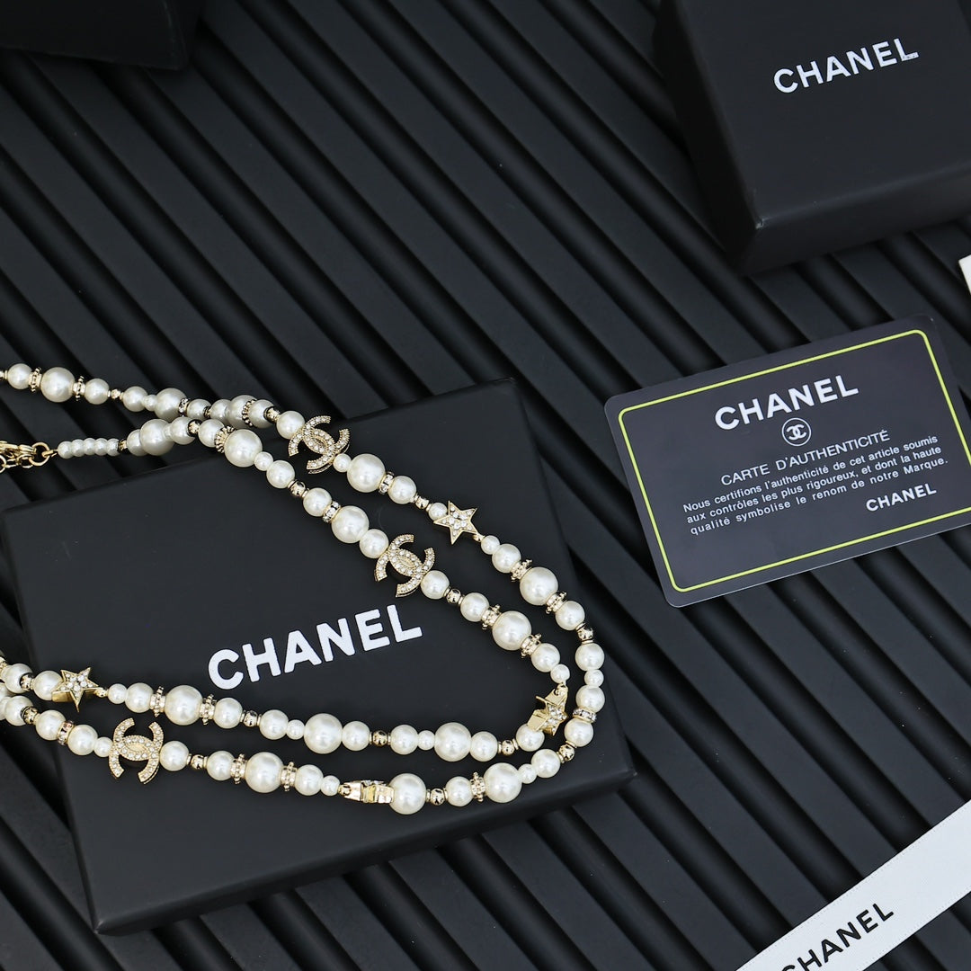 CHANEL Pearl Long Necklace