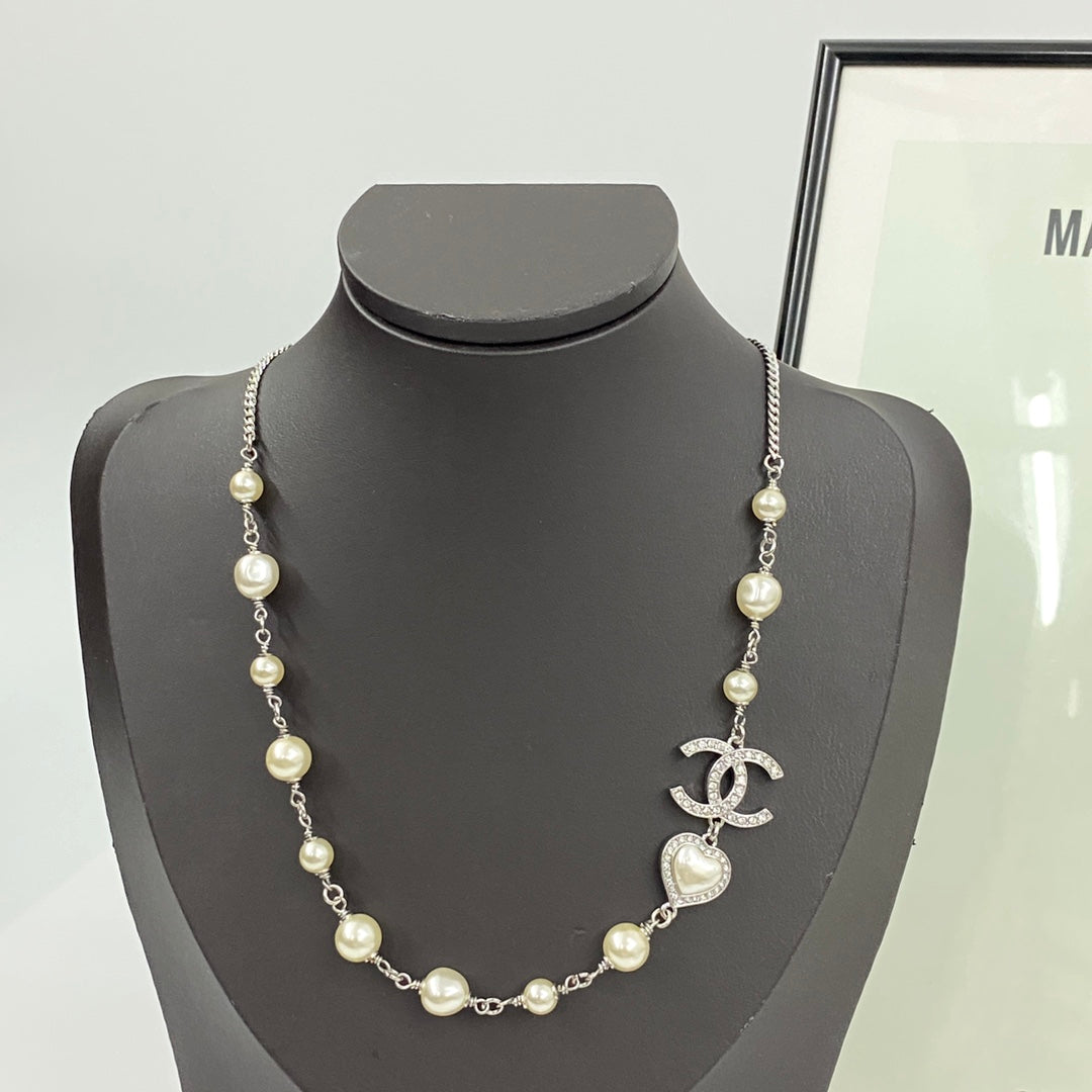 CHANEL Pearl Crystal Necklace