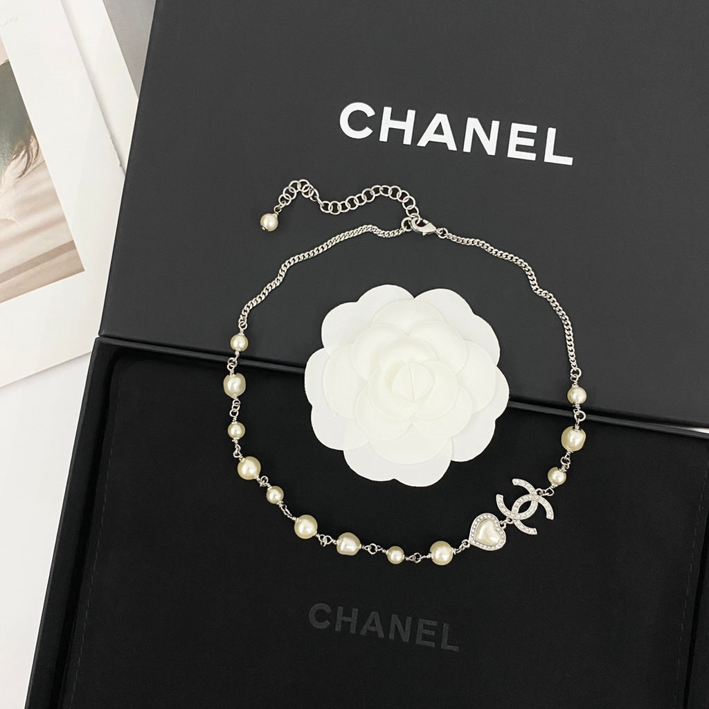 CHANEL Pearl Crystal Necklace