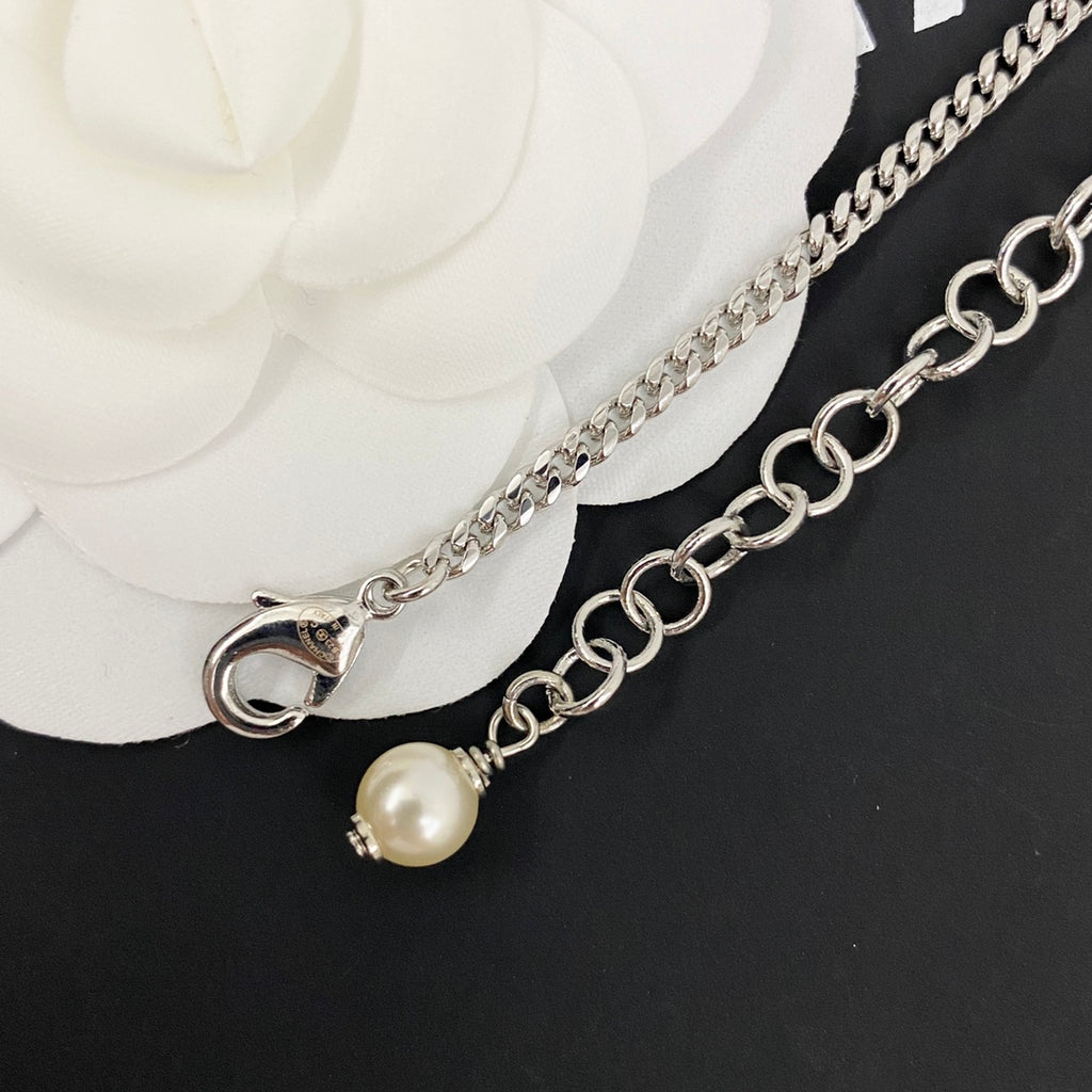 CHANEL Pearl Crystal Necklace