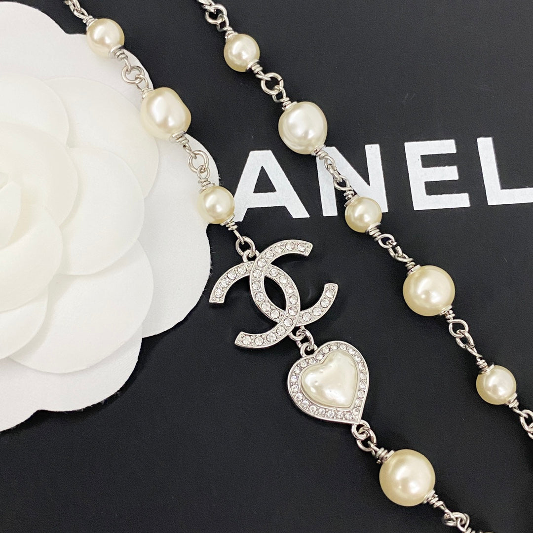 CHANEL Pearl Crystal Necklace