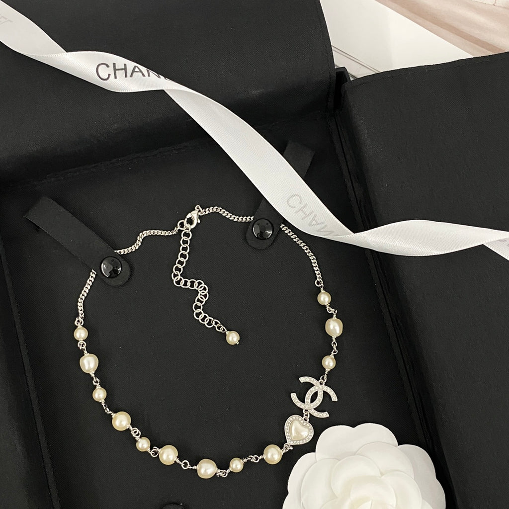 CHANEL Pearl Crystal Necklace