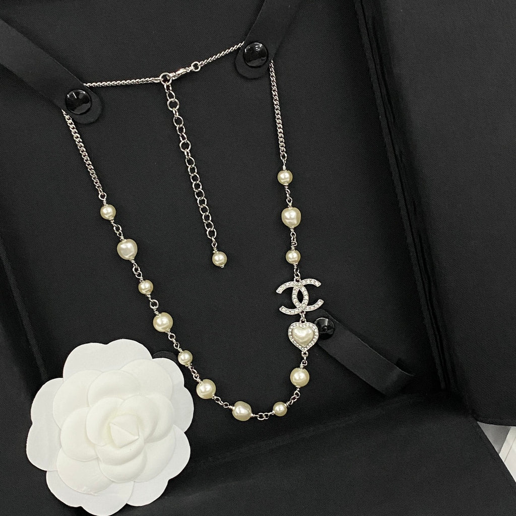 CHANEL Pearl Crystal Necklace