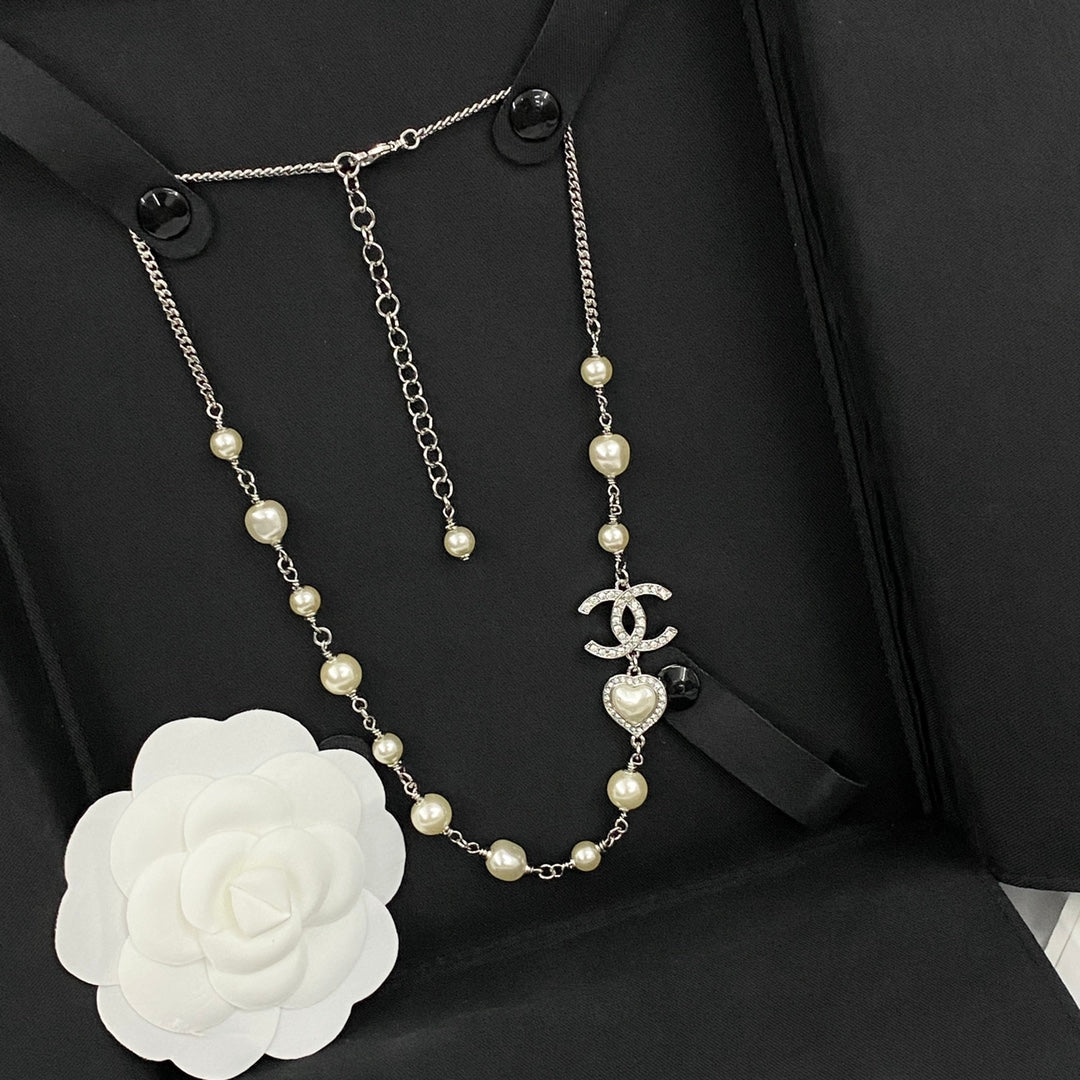 CHANEL Pearl Crystal Necklace