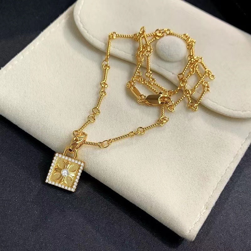 Lock Cross Necklace