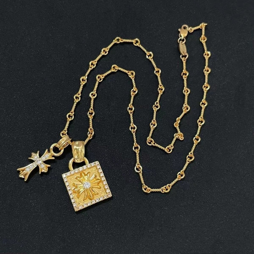 Lock Cross Necklace