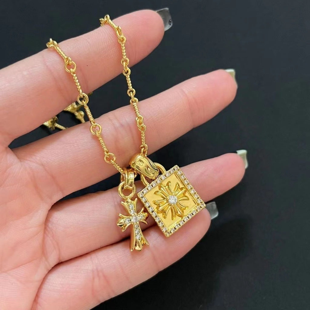 Lock Cross Necklace