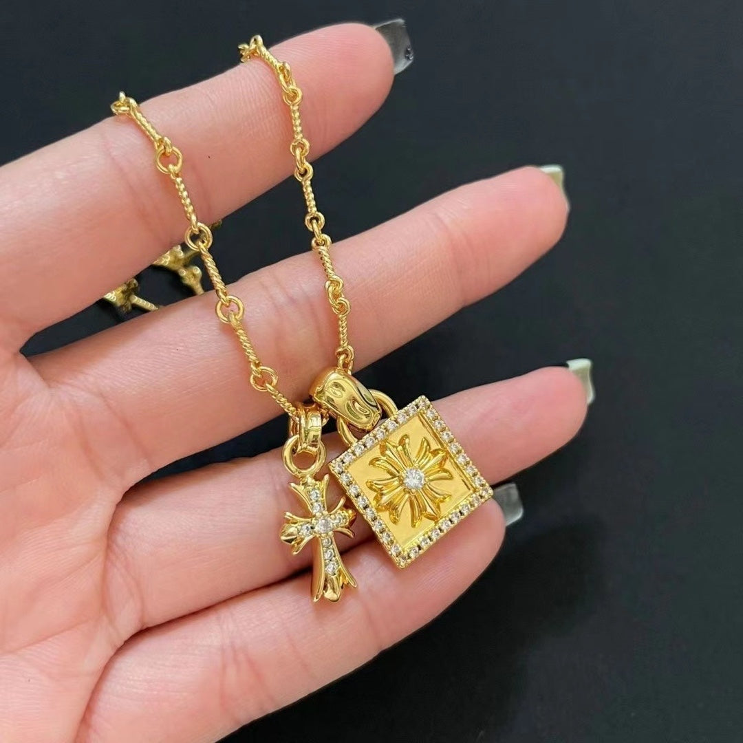 Lock Cross Necklace