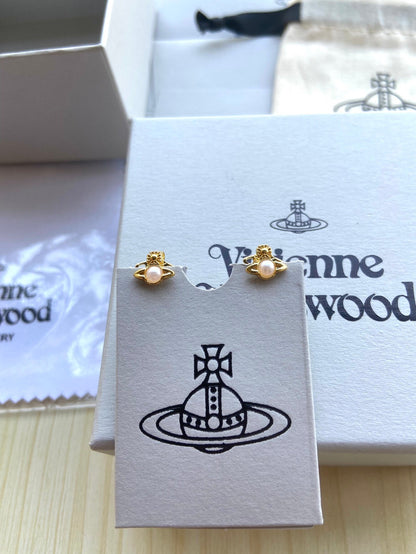 Vivienne Westwood Pearl Planet" Stud Earrings