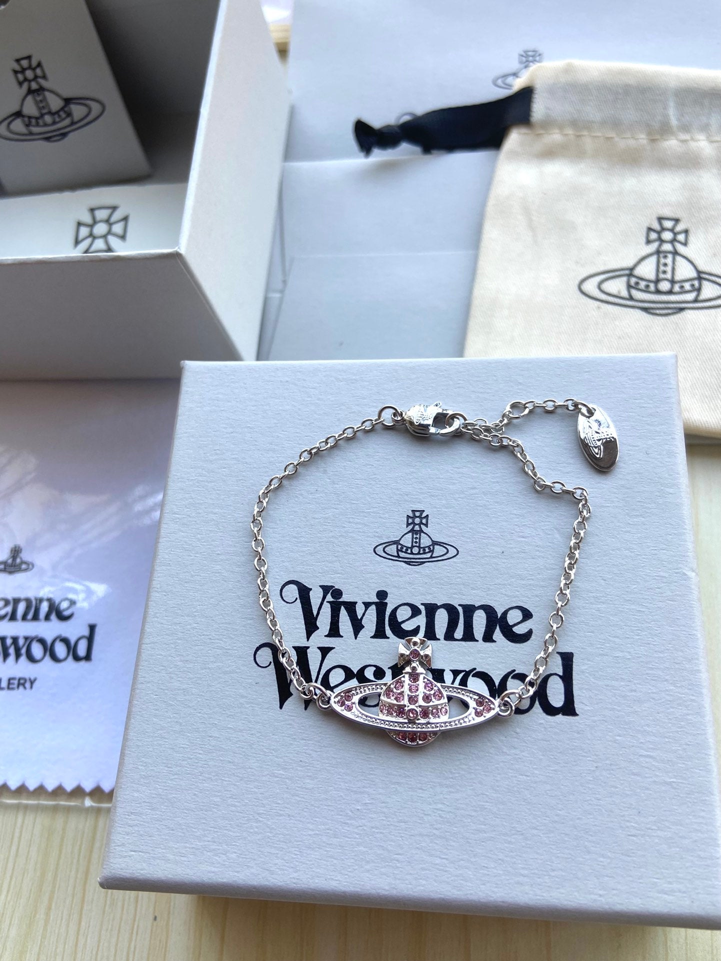 Vivienne Westwood Saturn Full-Rhinestone Bracelet