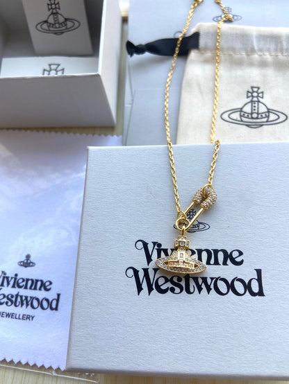 Vivienne Westwood Full-Rhinestone Pin Necklace