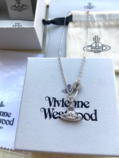 Vivienne Westwood Full-Rhinestone Pin Necklace