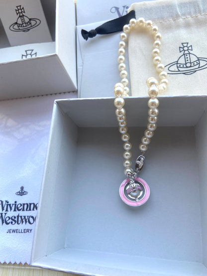 Vivienne Westwood Crystal Ball & Pearl Necklace