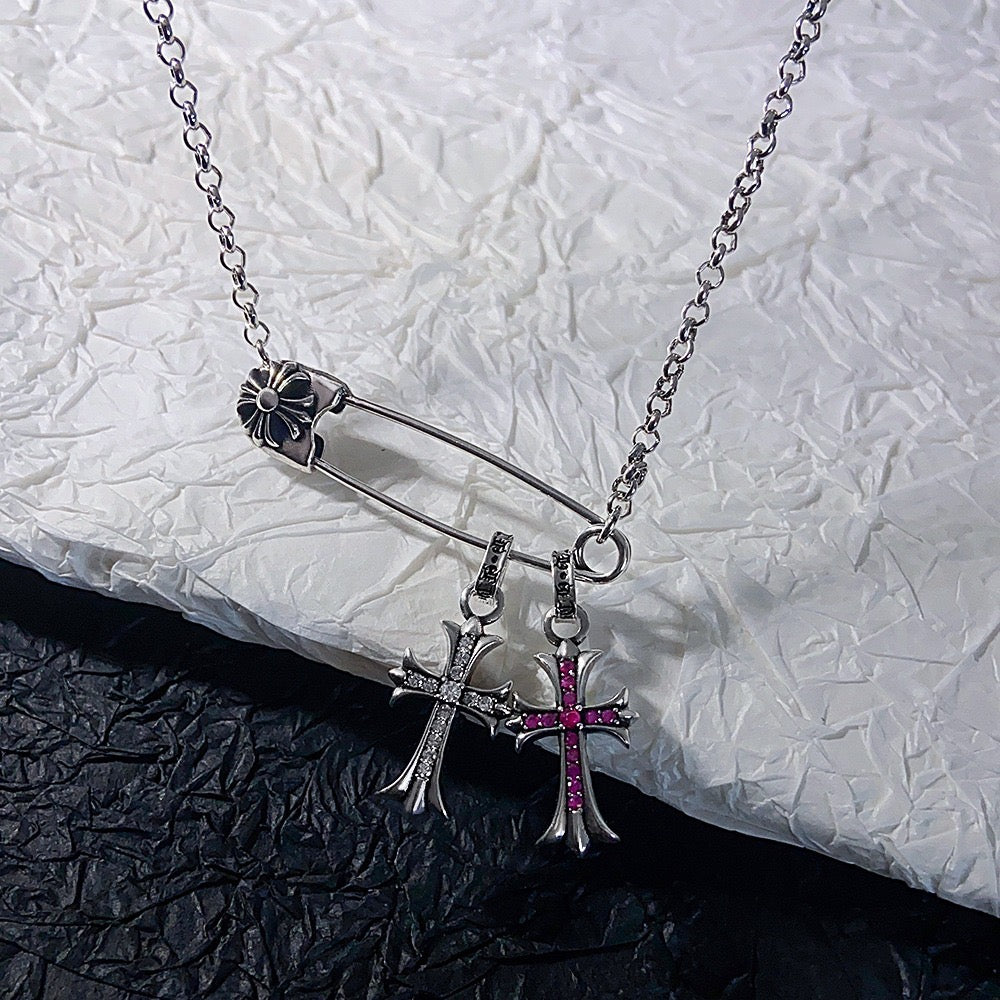 Lock Cross Choker Necklace