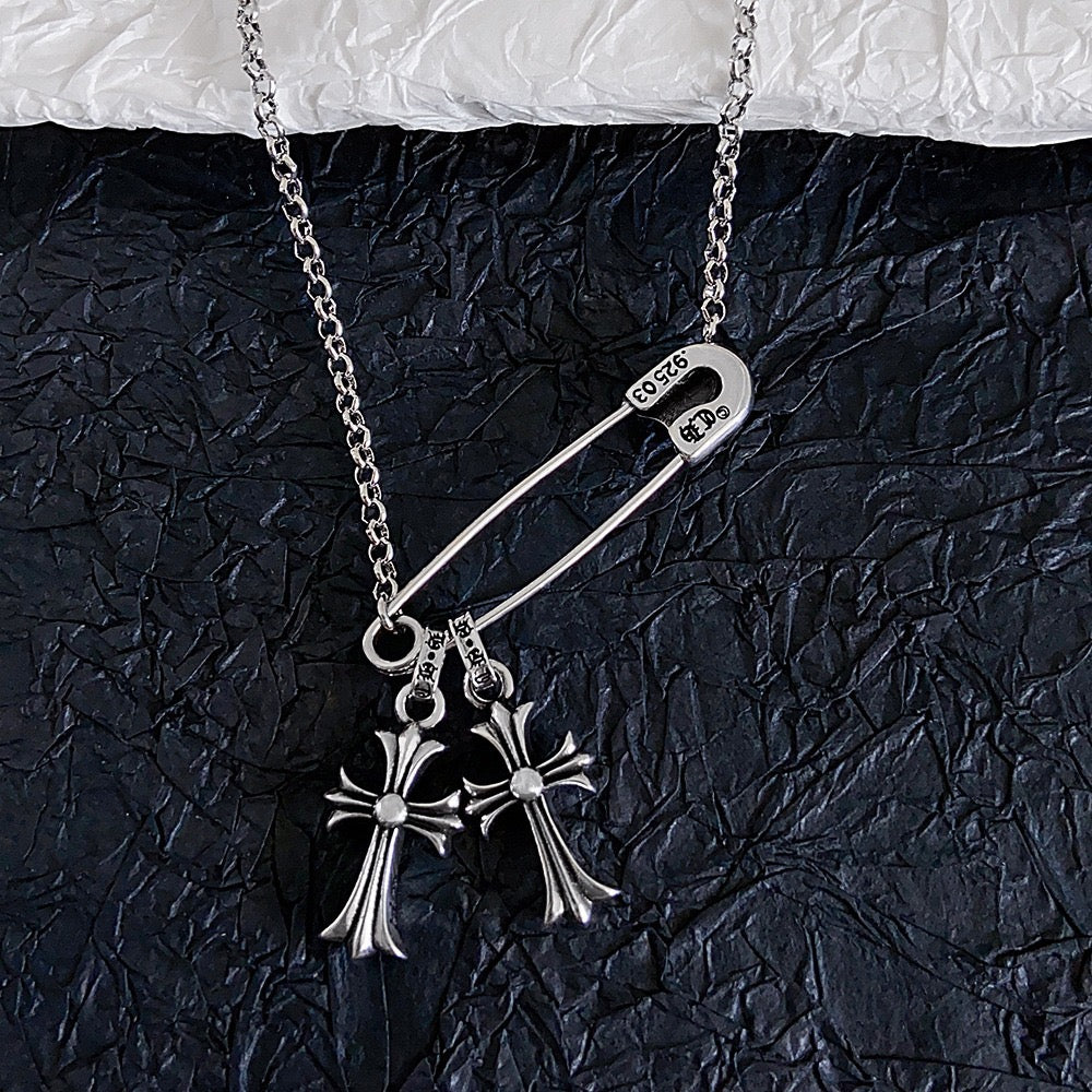 Lock Cross Choker Necklace