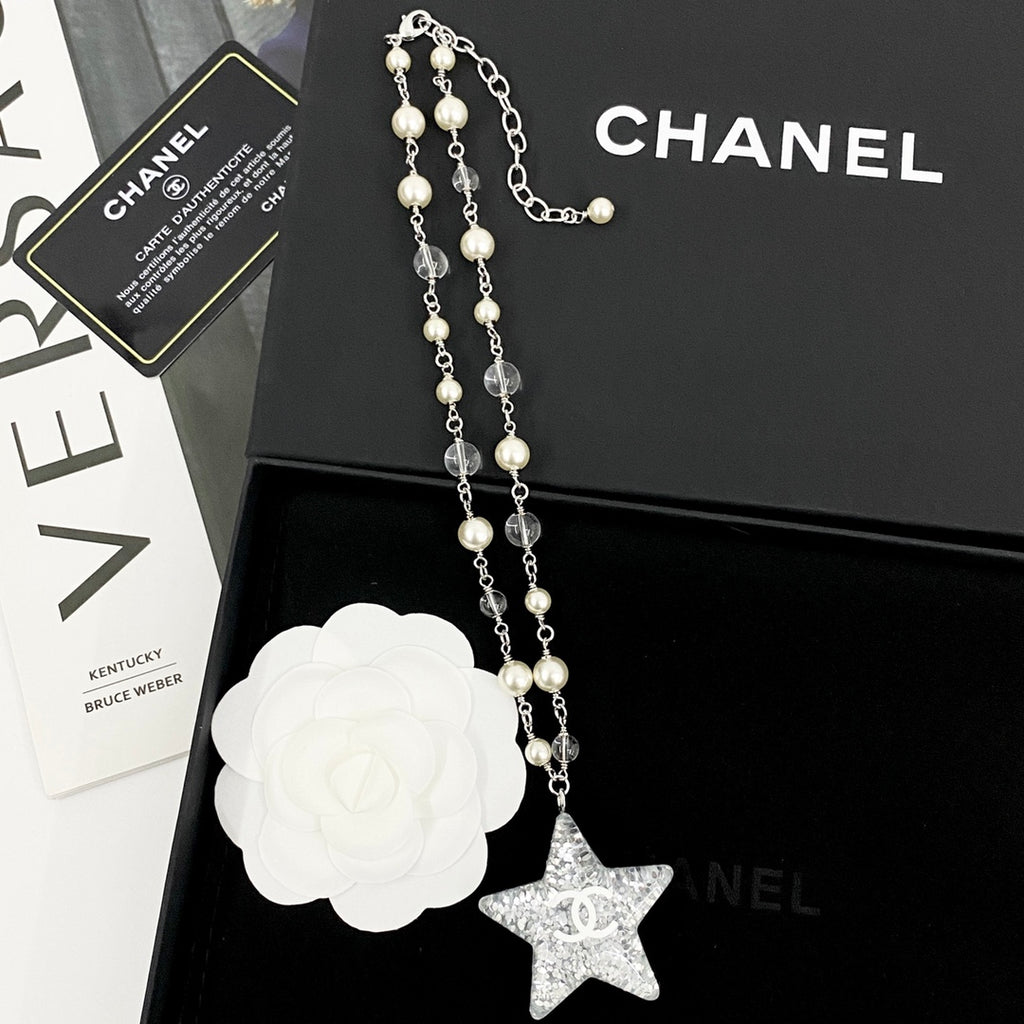 CHANEL Pearl Crystal Necklace