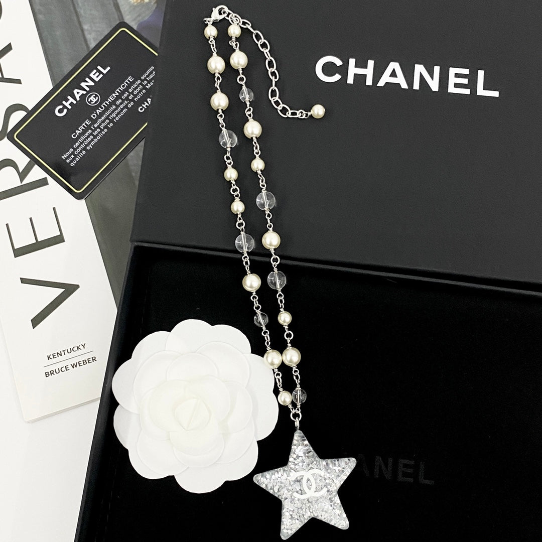 CHANEL Pearl Crystal Necklace