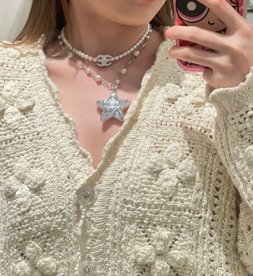 CHANEL Pearl Crystal Necklace
