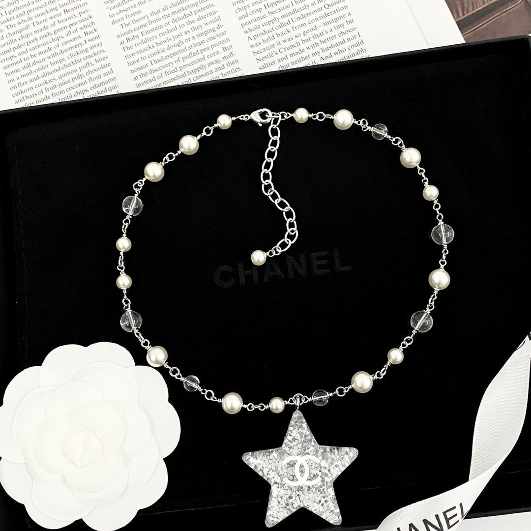 CHANEL Pearl Crystal Necklace