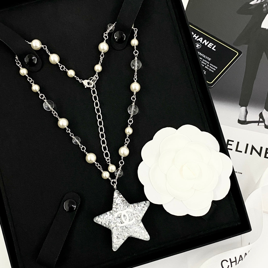 CHANEL Pearl Crystal Necklace