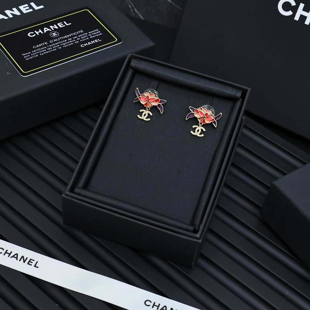CHANEL Enamel Double-C Earrings