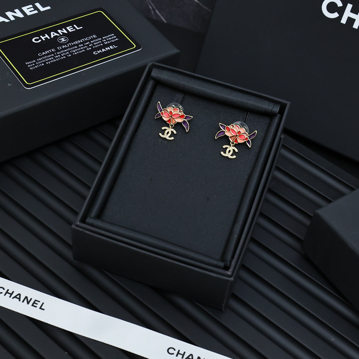 CHANEL Enamel Double-C Earrings