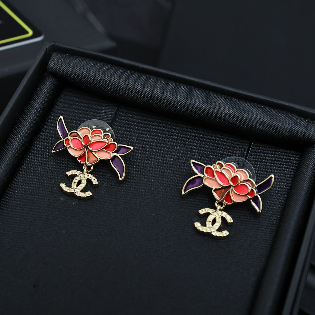 CHANEL Enamel Double-C Earrings
