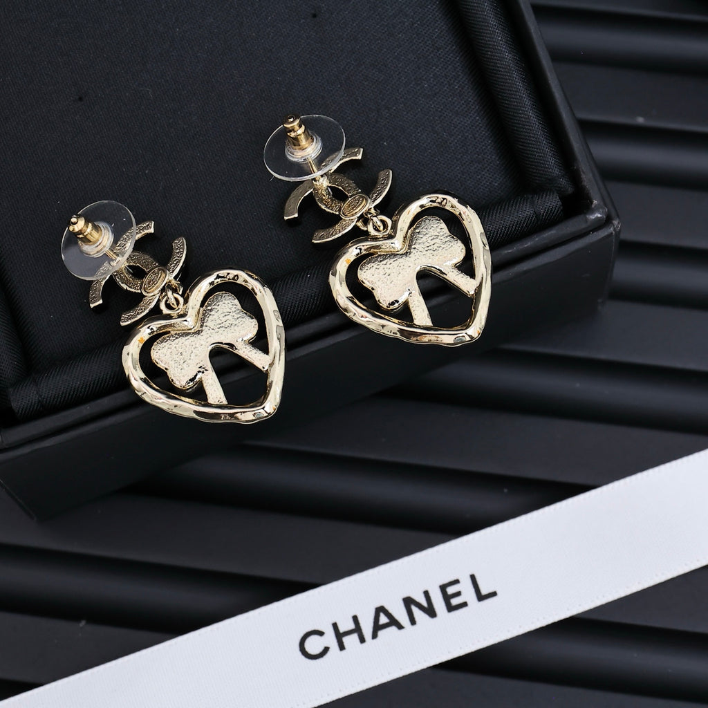 CHANEL Enamel Bow Earrings