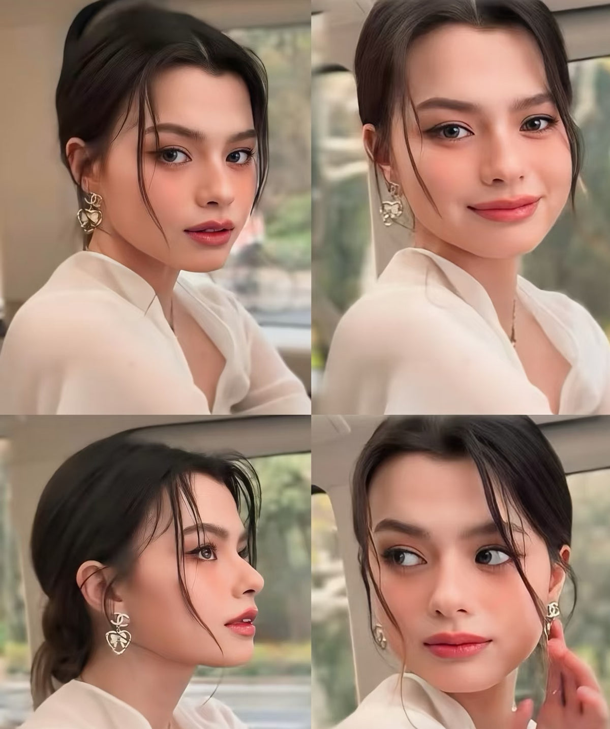 CHANEL Enamel Bow Earrings