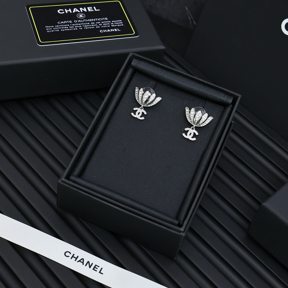 CHANEL Crystal Earrings