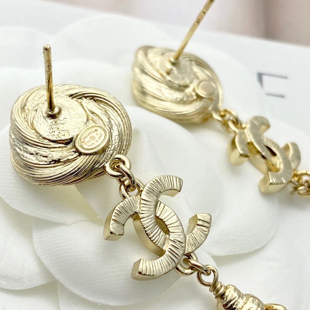 CHANEL Pearl Crystal Double-C Pendant Necklace