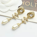 CHANEL Pearl Crystal Double-C Pendant Necklace