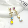 CHANEL Crystal Double-C Tassel Earrings